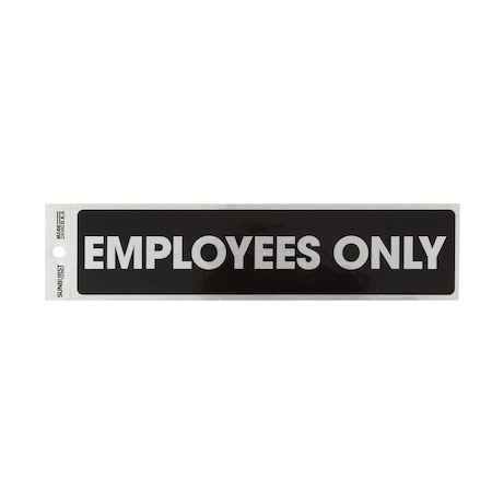 Decal Employees Only 2 In X 8.5 In, Brushed Chrome